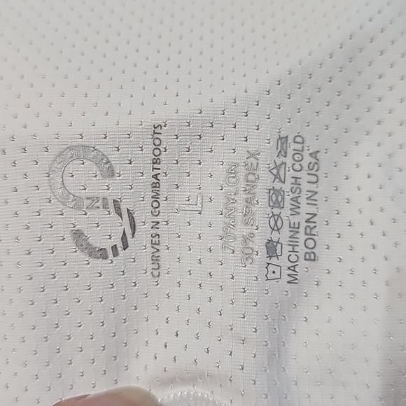 NWOT Curves and CombatBoots Mesh Bralette White Sports Bra size Large - Picture 7 of 8